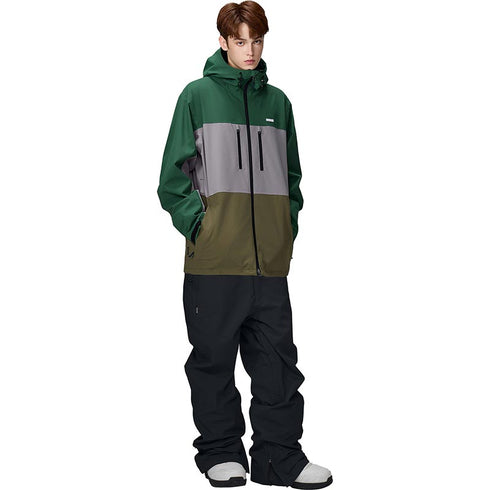 【OUTLET】ASHGREEM スノーボードウェア 上下セット 3レイヤー 3色切替ジャケット ソリッドパンツ | AG-31SET