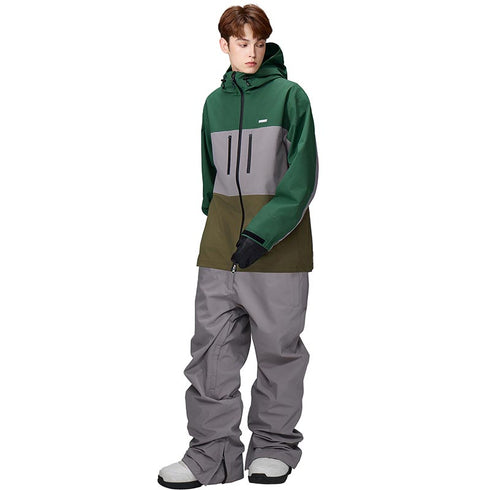 【OUTLET】ASHGREEM スノーボードウェア 上下セット 3レイヤー 3色切替ジャケット ソリッドパンツ | AG-31SET