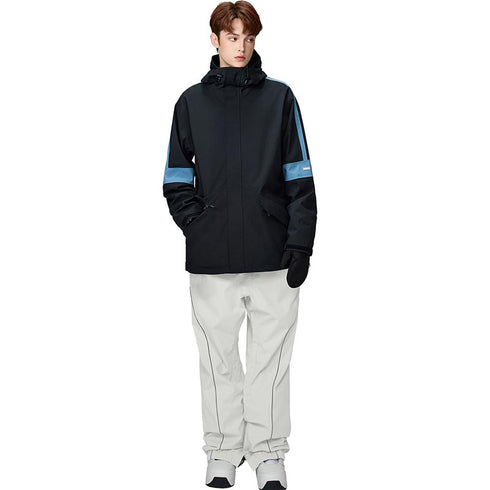 【OUTLET】ASHGREEM スノーボードウェア 上下セット 3レイヤー アーム切替ジャケット パイピングパンツ | AG-35SET