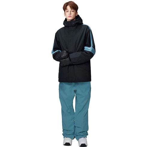【OUTLET】ASHGREEM スノーボードウェア 上下セット 3レイヤー アーム切替ジャケット パイピングパンツ | AG-35SET