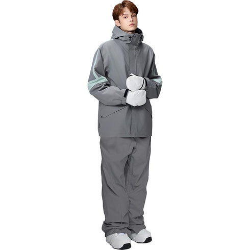 【OUTLET】ASHGREEM スノーボードウェア 上下セット 3レイヤー アーム切替ジャケット パイピングパンツ | AG-35SET