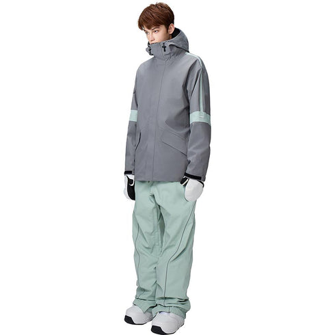 【OUTLET】ASHGREEM スノーボードウェア 上下セット 3レイヤー アーム切替ジャケット パイピングパンツ | AG-35SET