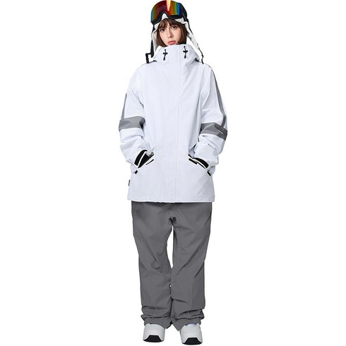 【OUTLET】ASHGREEM スノーボードウェア 上下セット 3レイヤー アーム切替ジャケット パイピングパンツ | AG-35SET