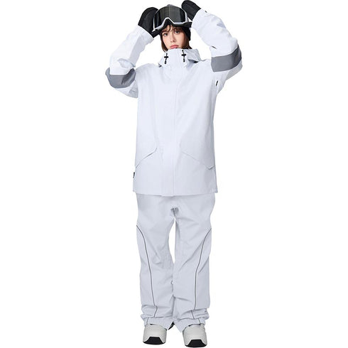 【OUTLET】ASHGREEM スノーボードウェア 上下セット 3レイヤー アーム切替ジャケット パイピングパンツ | AG-35SET