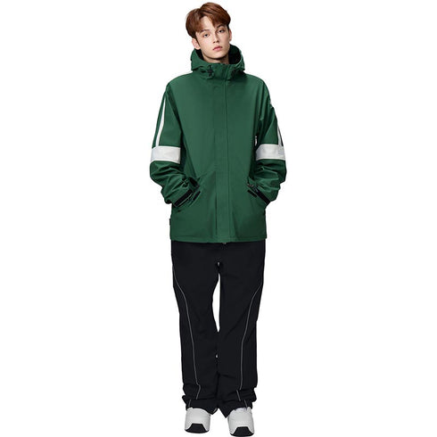 【OUTLET】ASHGREEM スノーボードウェア 上下セット 3レイヤー アーム切替ジャケット パイピングパンツ | AG-35SET