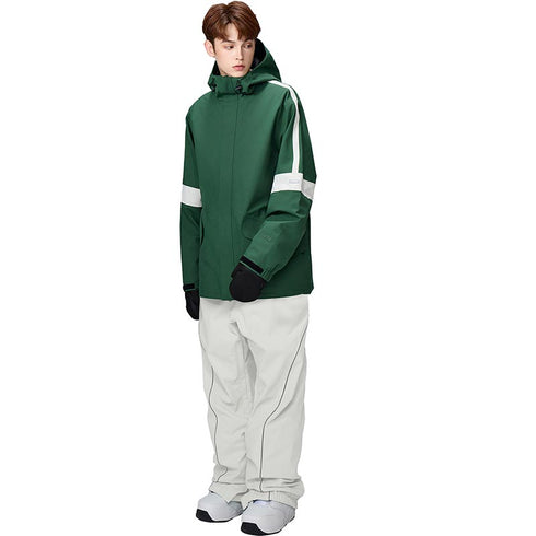 【OUTLET】ASHGREEM スノーボードウェア 上下セット 3レイヤー アーム切替ジャケット パイピングパンツ | AG-35SET