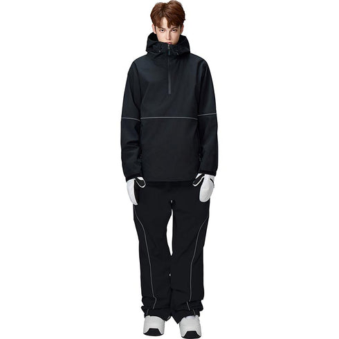 【OUTLET】ASHGREEM スノーボードウェア 上下セット 3レイヤー パイピングプルオーバー パイピングパンツ | AG-36SET