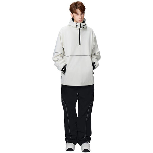 【OUTLET】ASHGREEM スノーボードウェア 上下セット 3レイヤー パイピングプルオーバー パイピングパンツ | AG-36SET