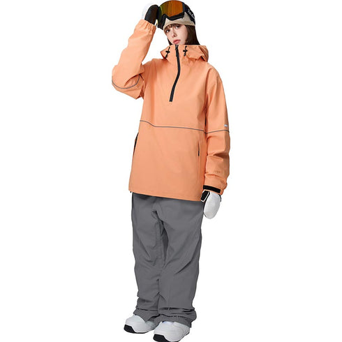 【OUTLET】ASHGREEM スノーボードウェア 上下セット 3レイヤー パイピングプルオーバー パイピングパンツ | AG-36SET