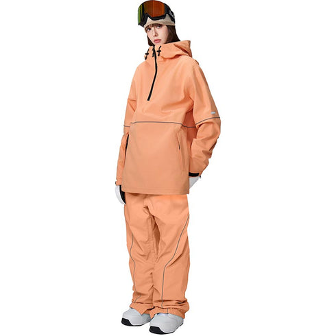 【OUTLET】ASHGREEM スノーボードウェア 上下セット 3レイヤー パイピングプルオーバー パイピングパンツ | AG-36SET