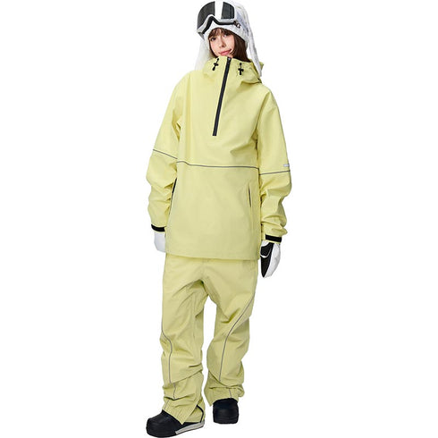 【OUTLET】ASHGREEM スノーボードウェア 上下セット 3レイヤー パイピングプルオーバー パイピングパンツ | AG-36SET