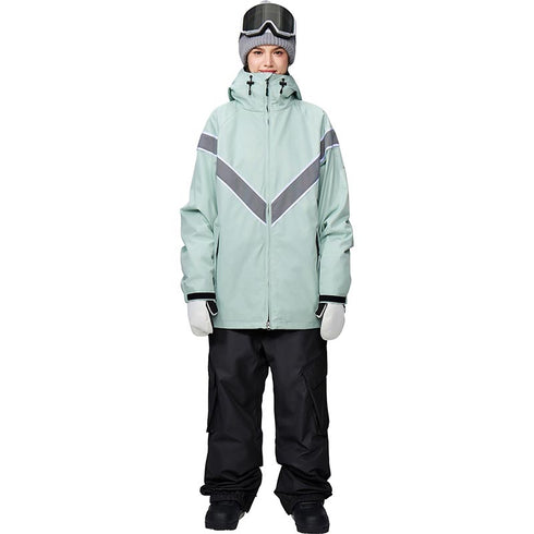 【OUTLET】ASHGREEM スノーボードウェア 上下セット Vラインリフレクタージャケット カーゴパンツ | AG-24SET