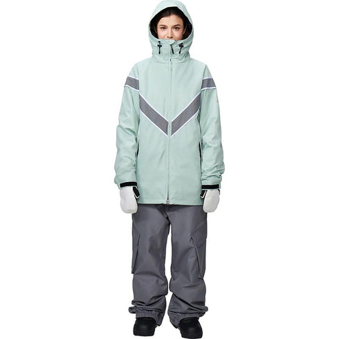 【OUTLET】ASHGREEM スノーボードウェア 上下セット Vラインリフレクタージャケット カーゴパンツ | AG-24SET