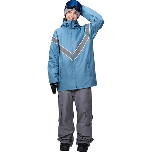 【OUTLET】ASHGREEM スノーボードウェア 上下セット Vラインリフレクタージャケット カーゴパンツ | AG-24SET