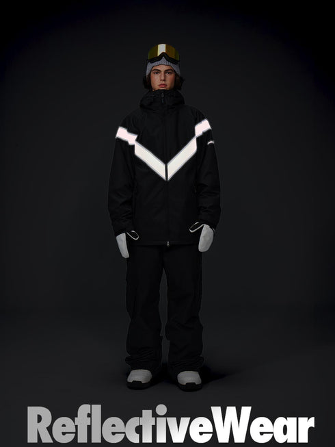 【OUTLET】ASHGREEM スノーボードウェア 上下セット Vラインリフレクタージャケット カーゴパンツ | AG-24SET