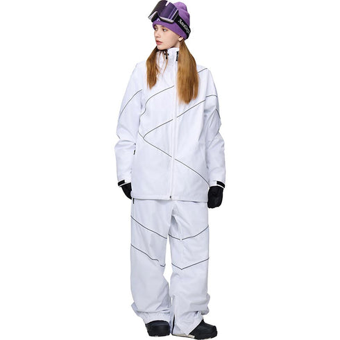 【OUTLET】ASHGREEM スノーボードウェア リフレクターパイピングジャケット 上下セット | AG-10SET