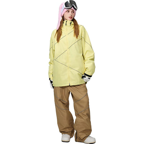 【OUTLET】ASHGREEM スノーボードウェア リフレクターパイピングジャケット 上下セット | AG-10SET