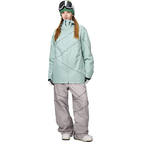 【OUTLET】ASHGREEM スノーボードウェア リフレクターパイピングジャケット 上下セット | AG-10SET