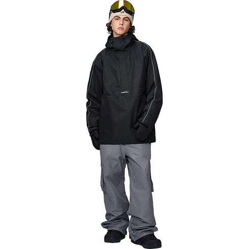 【OUTLET】ASHGREEM スノーボードウェア ショルダーパイピングプルオーバー 上下セット | AG-12SET