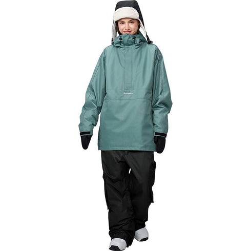 【OUTLET】ASHGREEM スノーボードウェア ショルダーパイピングプルオーバー 上下セット | AG-12SET