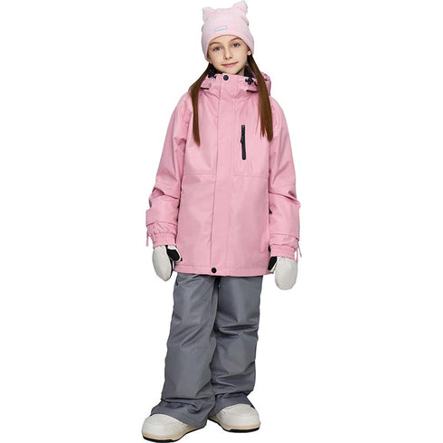 【OUTLET】ASHGREEM スノーボードウェア 上下セット ジュニア ソリッドジャケット サスペンダーパンツ | AJR-50SET