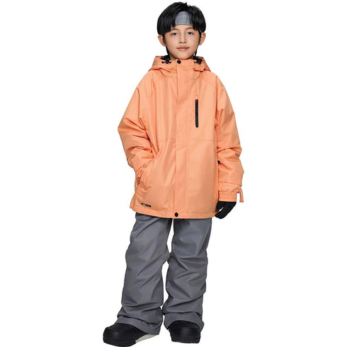 【OUTLET】ASHGREEM スノーボードウェア 上下セット ジュニア ソリッドジャケット サスペンダーパンツ | AJR-50SET