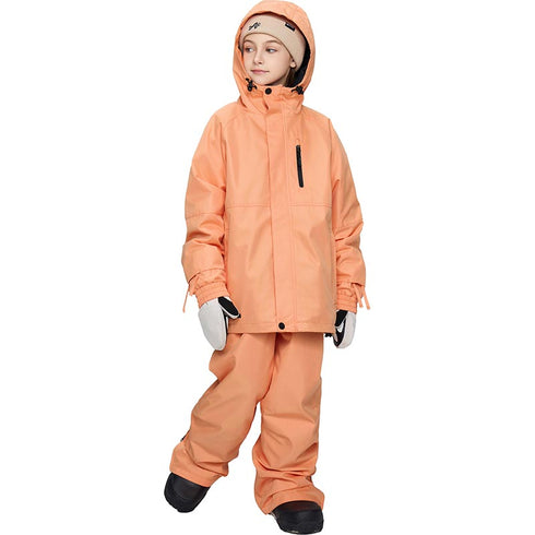 【OUTLET】ASHGREEM スノーボードウェア 上下セット ジュニア ソリッドジャケット サスペンダーパンツ | AJR-50SET