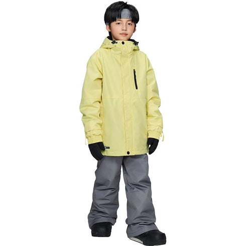 【OUTLET】ASHGREEM スノーボードウェア 上下セット ジュニア ソリッドジャケット サスペンダーパンツ | AJR-50SET