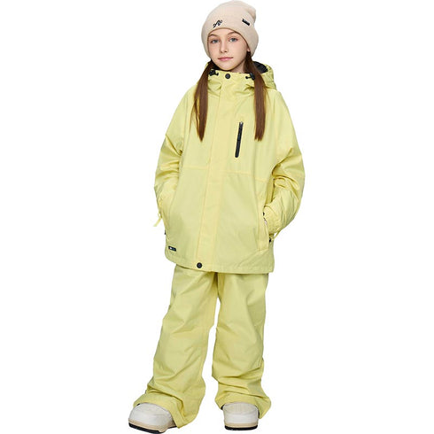 【OUTLET】ASHGREEM スノーボードウェア 上下セット ジュニア ソリッドジャケット サスペンダーパンツ | AJR-50SET