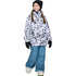 【OUTLET】ASHGREEM スノーボードウェア 上下セット ジュニア プリントジャケット サスペンダーパンツ | AJR-51SET