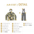 【OUTLET】ASHGREEM スノーボードウェア 上下セット ジュニア プリントジャケット サスペンダーパンツ | AJR-51SET