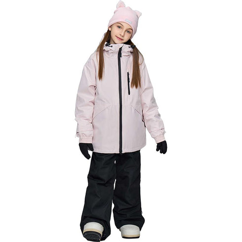 【OUTLET】ASHGREEM スノーボードウェア 上下セット ジュニア ソリッドZIPジャケット サスペンダーパンツ | AJR-52SET