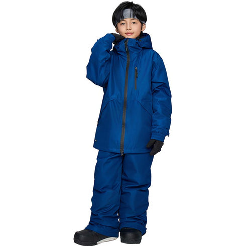 【OUTLET】ASHGREEM スノーボードウェア 上下セット ジュニア ソリッドZIPジャケット サスペンダーパンツ | AJR-52SET