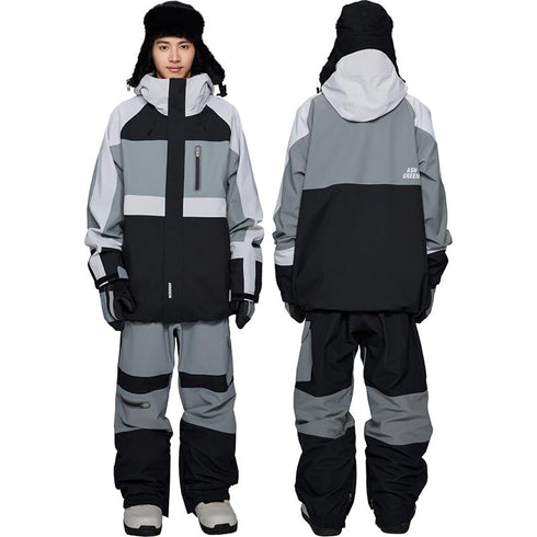 ASHGREEM スノーボードウェア 3レイヤー ブロックジャケット 切り返しパンツ | AG-40SET