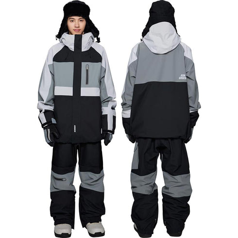 ASHGREEM スノーボードウェア 3レイヤー ブロックジャケット 切り返しパンツ | AG-40SET