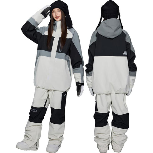 ASHGREEM スノーボードウェア 3レイヤー ブロックジャケット 切り返しパンツ | AG-40SET