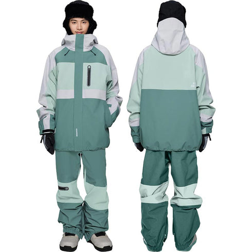 ASHGREEM スノーボードウェア 3レイヤー ブロックジャケット 切り返しパンツ | AG-40SET