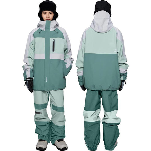 ASHGREEM スノーボードウェア 3レイヤー ブロックジャケット 切り返しパンツ | AG-40SET