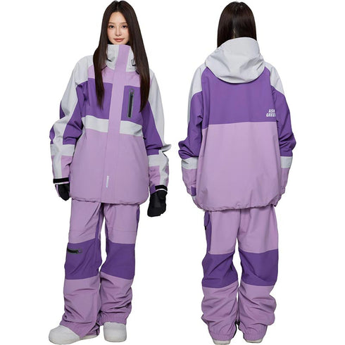 ASHGREEM スノーボードウェア 3レイヤー ブロックジャケット 切り返しパンツ | AG-40SET