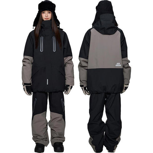 ASHGREEM スノーボードウェア 上下セット 3レイヤー 切り返しジャケット 切り返しパンツ | AG-41SET