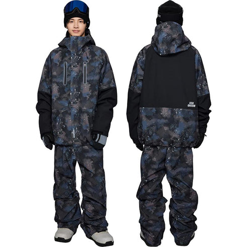 ASHGREEM スノーボードウェア 上下セット 3レイヤー 切り返しジャケット 切り返しパンツ | AG-41SET