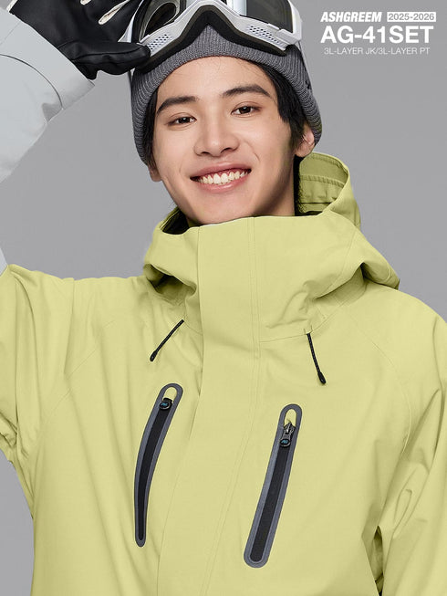 ASHGREEM スノーボードウェア 上下セット 3レイヤー 切り返しジャケット 切り返しパンツ | AG-41SET