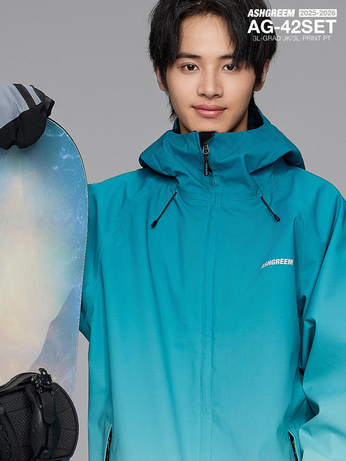 ASHGREEM スノーボードウェア 上下セット 3レイヤー グラデーションジャケット グラデーションパンツ | AG-42SET