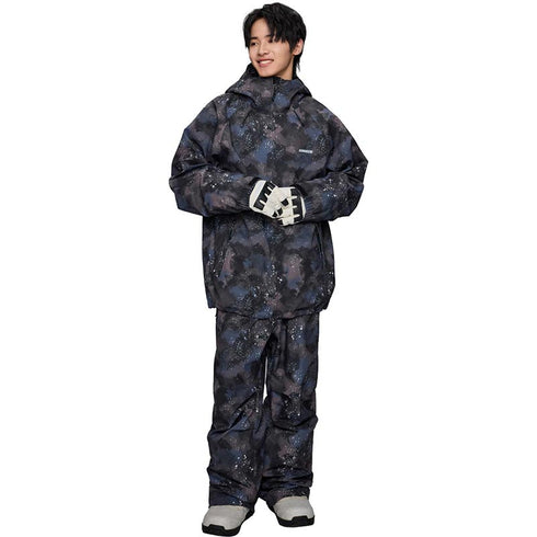 ASHGREEM スノーボードウェア 上下セット 3レイヤー プリントジャケット プリントパンツ | AG-43SET