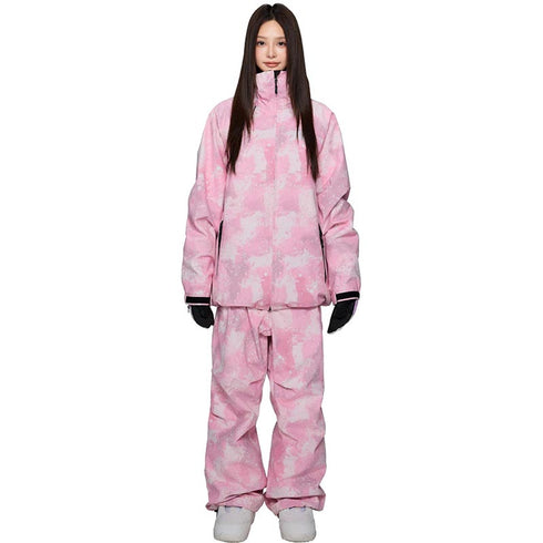 ASHGREEM スノーボードウェア 上下セット 3レイヤー プリントジャケット プリントパンツ | AG-43SET