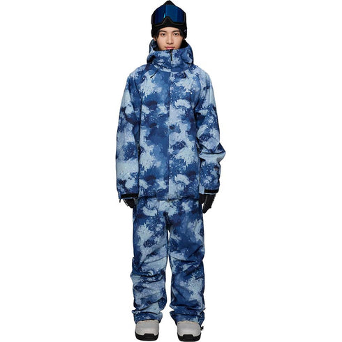 ASHGREEM スノーボードウェア 上下セット 3レイヤー プリントジャケット プリントパンツ | AG-43SET