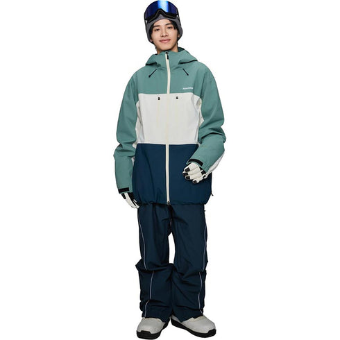ASHGREEM スノーボードウェア 上下セット 3レイヤー 3色ジャケット パイピングパンツ | AG-45SET
