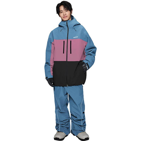 ASHGREEM スノーボードウェア 上下セット 3レイヤー 3色ジャケット パイピングパンツ | AG-45SET