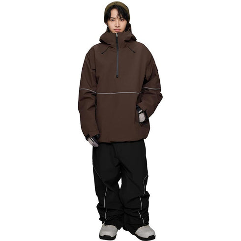 ASHGREEM スノーボードウェア 上下セット 3レイヤー パイピングプルオーバージャケット パイピングパンツ | AG-46SET