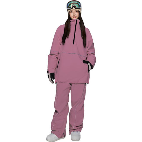 ASHGREEM スノーボードウェア 上下セット 3レイヤー パイピングプルオーバージャケット パイピングパンツ | AG-46SET